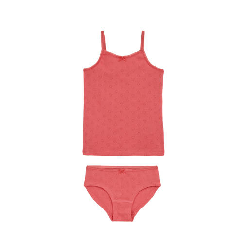 WE Fashion Ondergoed set meisjes roze Top + short Effen - maat 134/140 afbeelding