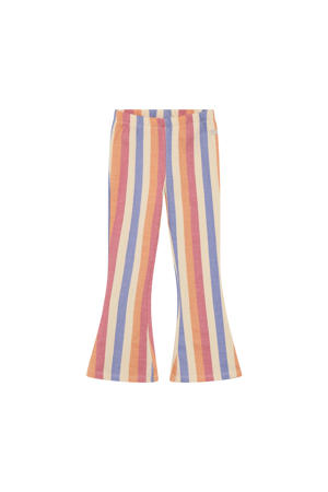 flared regular waist gestreepte legging roze