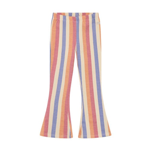 Daily7 flared regular waist gestreepte legging roze Broek Meisjes Katoen - maat 92 afbeelding