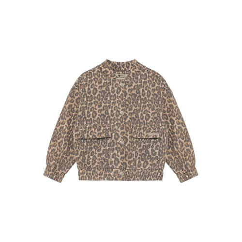 Daily7 sweatvest met panterprint beige Dierenprint - maat 104 afbeelding
