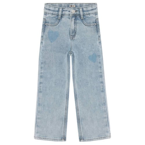Daily7 wide leg jeans light blue denim Blauw Printopdruk - maat 98 afbeelding