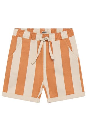 regular waist gestreepte sweatshort bruin