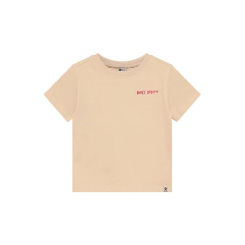 Daily7 T-shirt met backprint zand Beige Jongens Katoen Ronde hals Backprint - maat 116 afbeelding