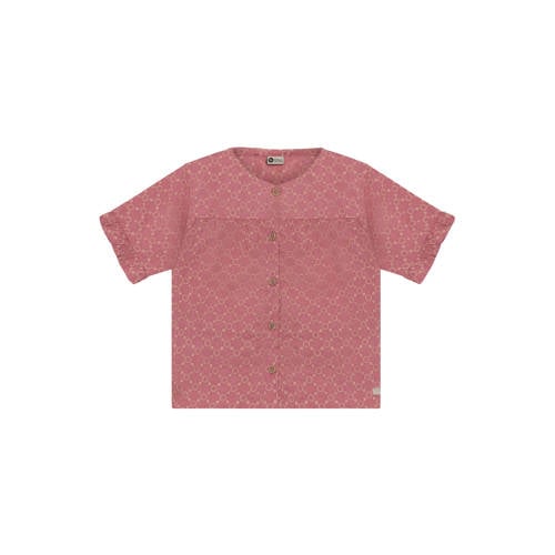 Daily7 blouse roze broderie Meisjes Katoen Ronde hals All over print - maat 128 afbeelding