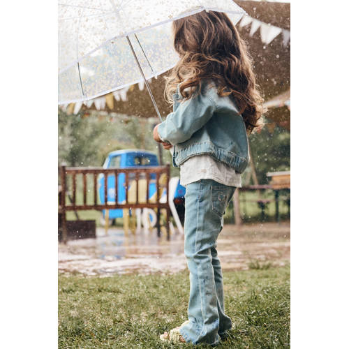 Daily7 flared jeans light blue denim Blauw Meisjes Stretchdenim Effen