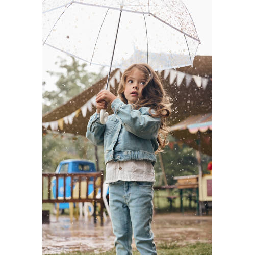 Daily7 flared jeans light blue denim Blauw Meisjes Stretchdenim Effen