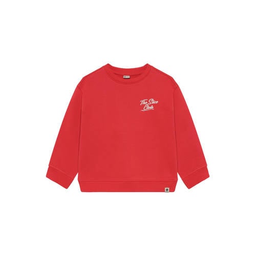 Daily7 sweater met backprint rood Backprint - maat 104 afbeelding