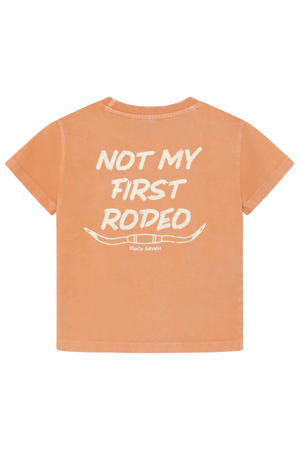 T-shirt met backprint bruin