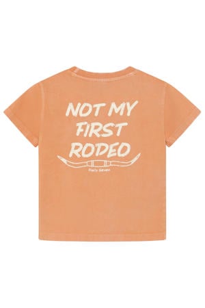 T-shirt met backprint bruin