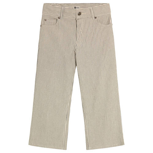 Daily7 straight regular waist gestreepte casual broek beige Jongens Katoen - maat 128 afbeelding