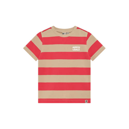 Daily7 gestreepte T-shirt rood Jongens Katoen Ronde hals Streep - maat 92 afbeelding