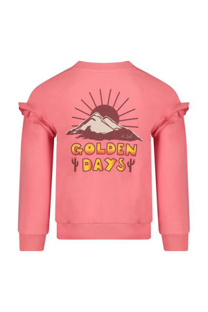 sweater Salsa Sunset met backprint roze