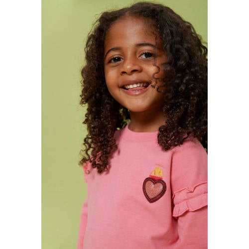 Jubel sweater Salsa Sunset met backprint roze Meisjes Katoen Ronde hals - maat 92 afbeelding