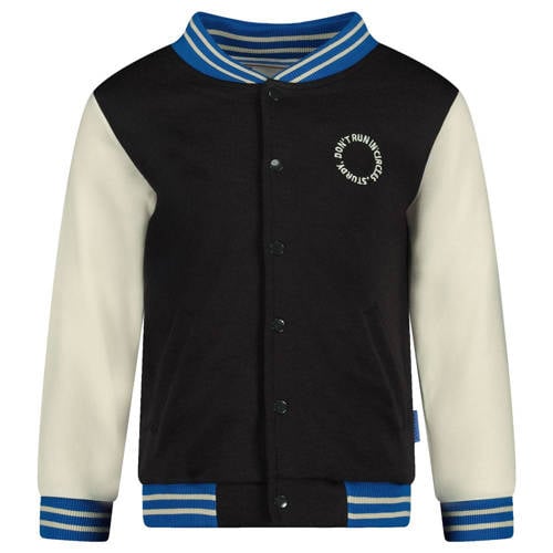 Sturdy baseball jack Run the Day antraciet/blauw Jas Grijs Jongens Katoen Ronde hals - maat 122 afbeelding