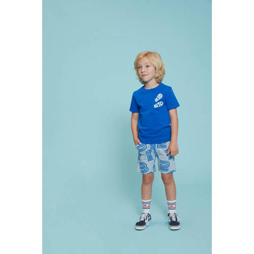 Sturdy sweatshort Run the Day grijs melange/blauw Korte broek Jongens Katoen - maat 104 afbeelding