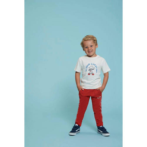 Sturdy T-shirt Run the Day ecru Jongens Katoen Ronde hals Printopdruk - maat 98 afbeelding
