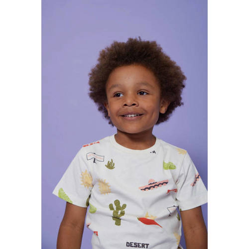 Sturdy T-shirt Desert Fiesta ecru/groen/geel Jongens Katoen Ronde hals - maat 140 afbeelding