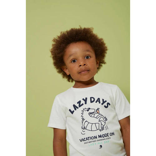 Sturdy T-shirt Lagoon Legends wit Jongens Stretchkatoen Ronde hals Printopdruk - maat 128 afbeelding