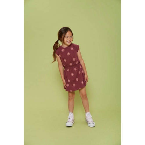 Jubel jurk Salsa Sunset donkerrood Bruin Meisjes Katoen Ronde hals All over print - maat 110 afbeelding