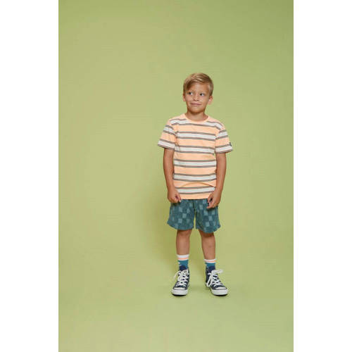 Sturdy gestreept T-shirt Lagoon Legends neon oranje Jongens Polyester-katoen Ronde hals - maat 98 afbeelding
