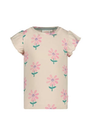 T-shirt Rolling into Spring offwhite/roze