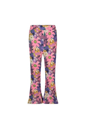flared broek Rolling into Spring roze/paars/geel