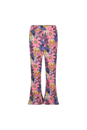 flared broek Rolling into Spring roze/paars/geel
