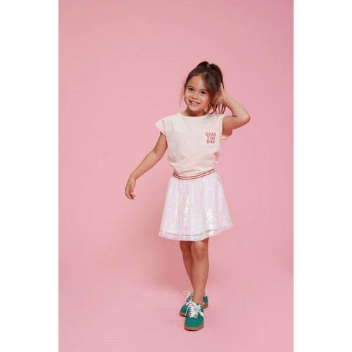 Jubel korte rok Lazy Lagoon met pailletten lichtroze Meisjes Polyester-katoen - maat 128 afbeelding