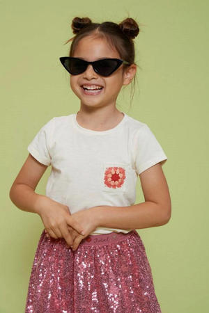 T-shirt ecru crochet
