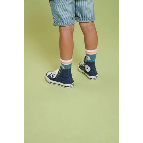 Sturdy sokken wit/oranje/zeegroen Jongens/Meisjes Katoen Printopdruk - maat 116/122 afbeelding