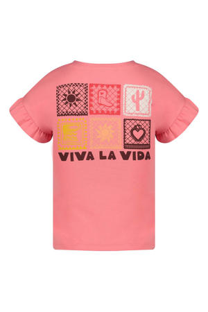 T-shirt Salsa Sunset met backprint roze