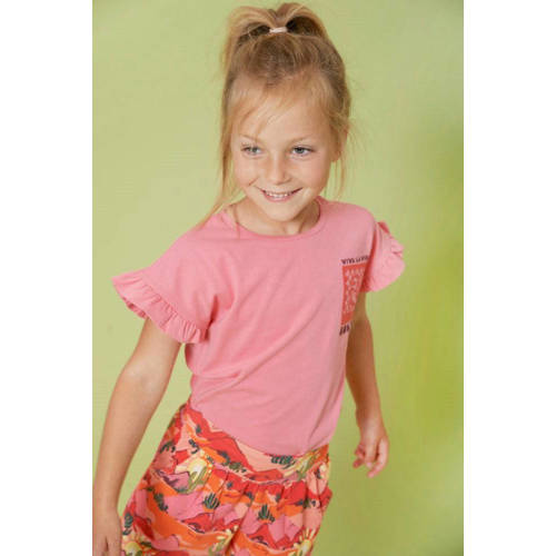 Jubel T-shirt Salsa Sunset met backprint roze Meisjes Katoen Ronde hals - maat 122 afbeelding