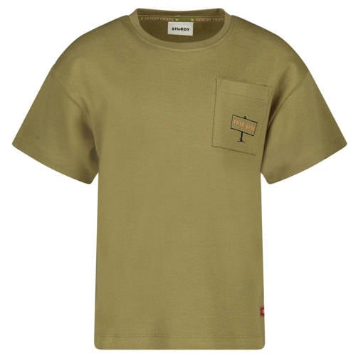Sturdy T-shirt Desert Fiesta olijfgroen Jongens Katoen Ronde hals Effen - maat 98 afbeelding