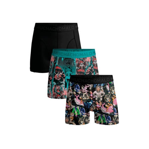Muchachomalo boxershort - set van 3 zwart / blauw Jongens Stretchkatoen - maat 158-164 afbeelding