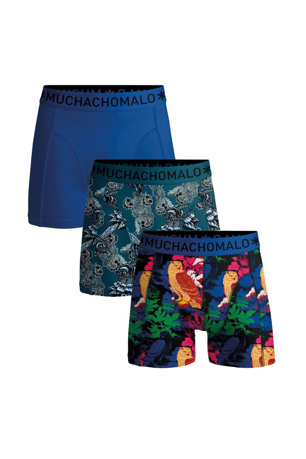 Muchachomalo boxershort - blauw/groen/rood (set van 3)