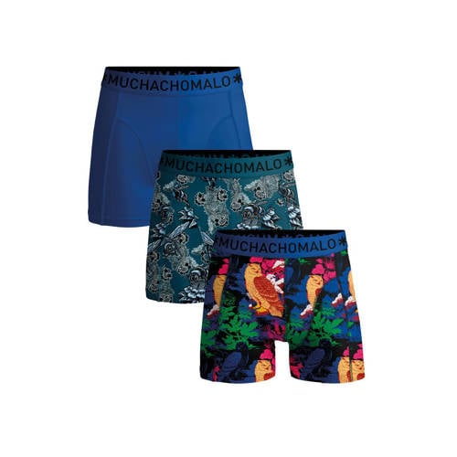 Muchachomalo boxershort - set van 3 blauw/groen/rood Jongens Stretchkatoen - maat 176 afbeelding
