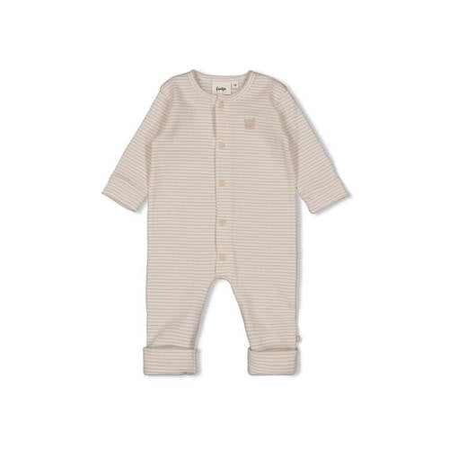 Feetje boxpak Honey Bear zand Beige Jongens/Meisjes Katoen Ronde hals Streep - maat 56 afbeelding