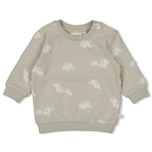Feetje sweater Elephant mintgroen Jongens/Meisjes Katoen Ronde hals All over print