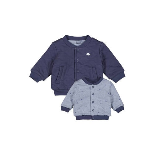 Feetje reversible zomerjas Blue Ocean marineblauw/lichtblauw Jongens Katoen Ronde hals - maat 74 afbeelding