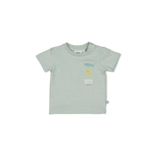 Feetje T-shirt You Croc my World mintgroen Jongens Katoen Ronde hals Printopdruk - maat 56 afbeelding