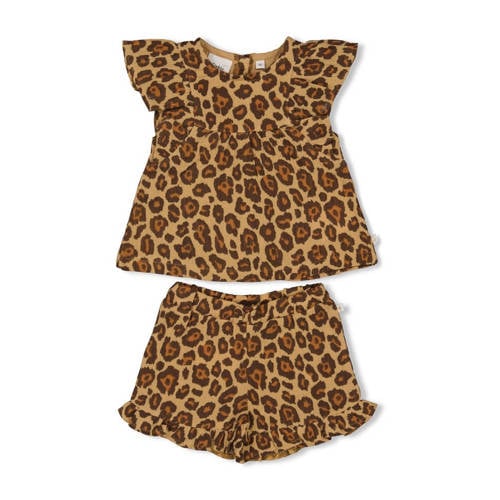 Feetje T-shirt + korte broek Summer Woven bruin Set Meisjes Mousseline Ronde hals - maat 86 afbeelding