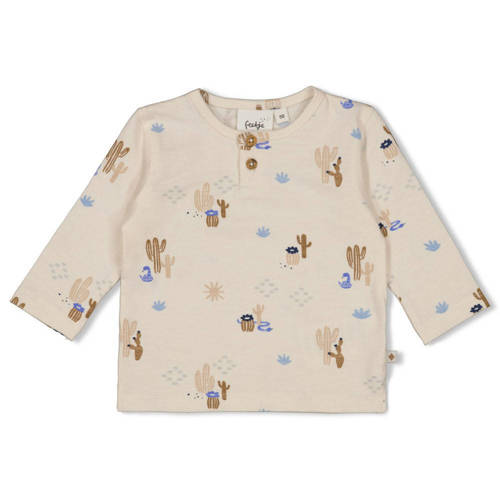 Feetje longsleeve Sssiesta ecru/bruin Jongens Katoen Ronde hals All over print - maat 68 afbeelding