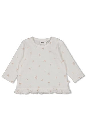longsleeve Delicate Flower wit/roze