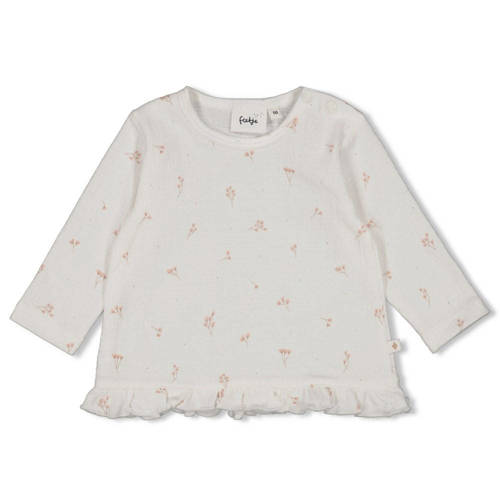 Feetje longsleeve Delicate Flower wit/roze Ecru Meisjes Katoen Ronde hals - maat 74 afbeelding
