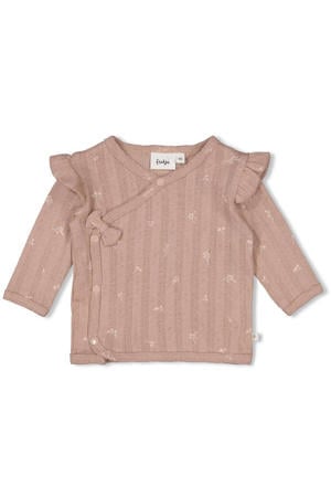 overslag longsleeve Delicate Flower oudroze