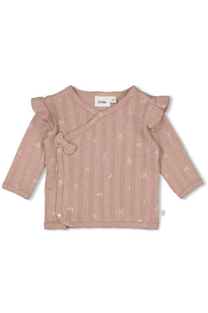 overslag longsleeve Delicate Flower oudroze