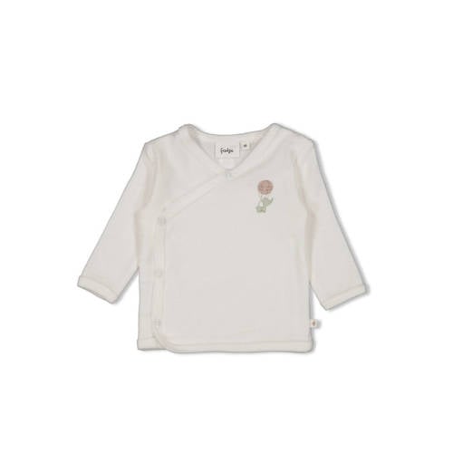 Feetje longsleeve ecru Jongens/Meisjes Badstof V-hals Printopdruk - maat 56 afbeelding