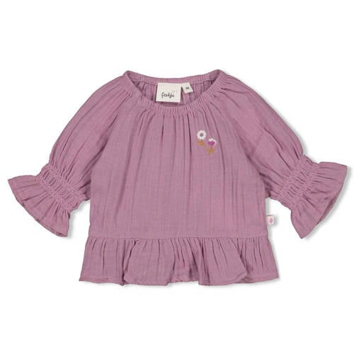 Feetje longsleeve Flower Ranch lila Paars Meisjes Mousseline Ronde hals - maat 92 afbeelding
