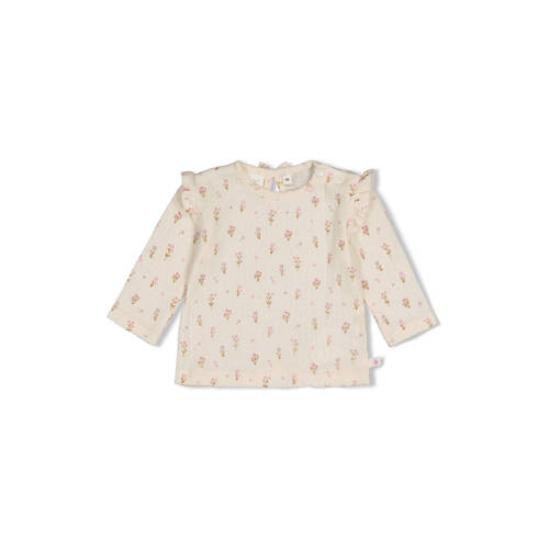 Feetje longsleeve Flower Ranch ecru/roze Meisjes Katoen Ronde hals Bloemen - maat 62 afbeelding