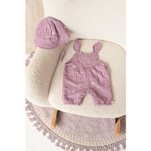 Feetje jumpsuit Flower Ranch violet Paars Meisjes Mousseline Ronde hals - maat 74 afbeelding